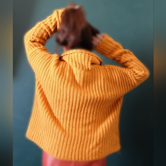 Mustard Yellow "Say What" Sweater - Picture 5 of 6